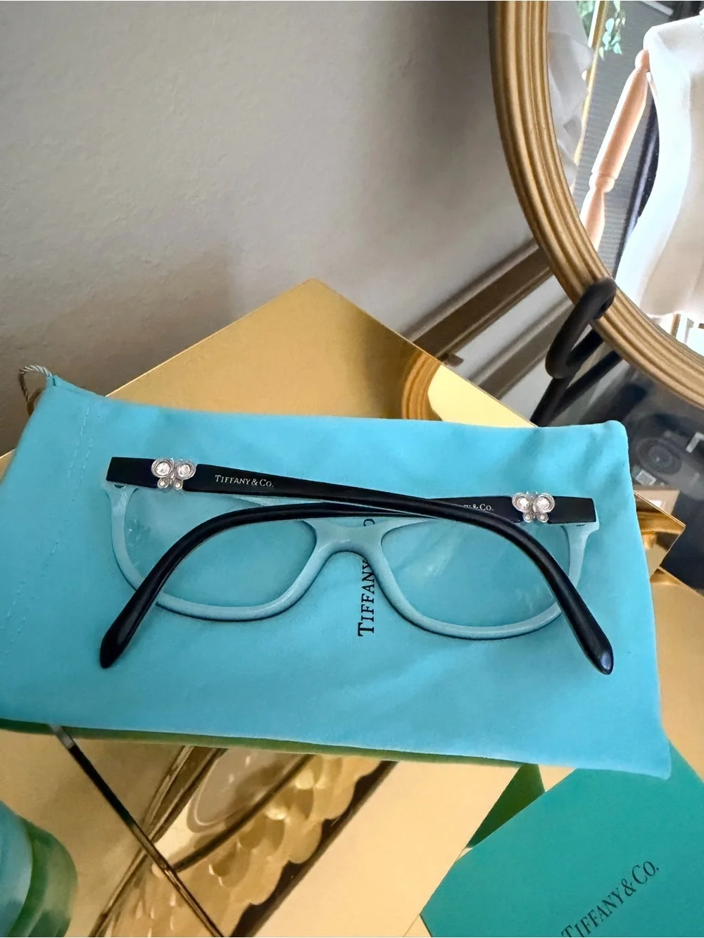Tiffany & Co TF2051-B 8055 Eyeglass Frames 51-16 135 Blue Butterfly w/ Case